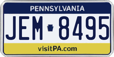 PA license plate JEM8495