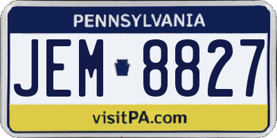PA license plate JEM8827