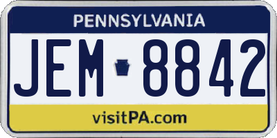 PA license plate JEM8842