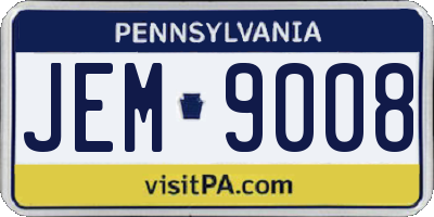 PA license plate JEM9008