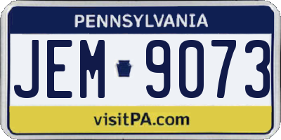 PA license plate JEM9073