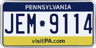 PA license plate JEM9114