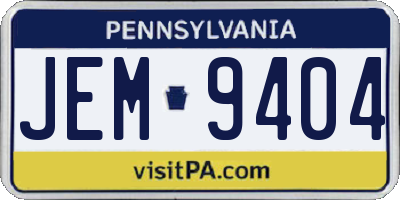 PA license plate JEM9404