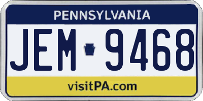 PA license plate JEM9468