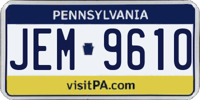 PA license plate JEM9610