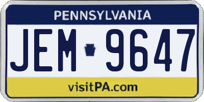 PA license plate JEM9647