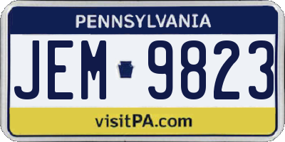 PA license plate JEM9823