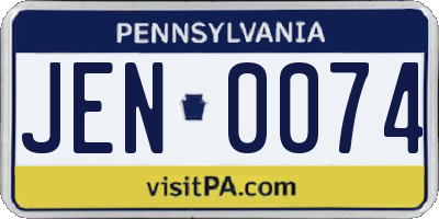 PA license plate JEN0074