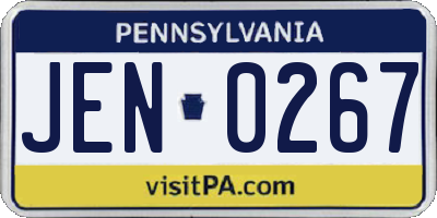 PA license plate JEN0267