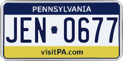 PA license plate JEN0677