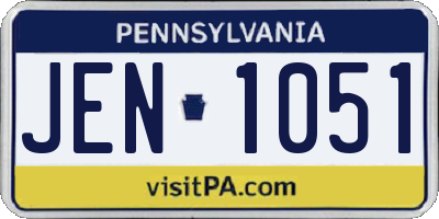 PA license plate JEN1051