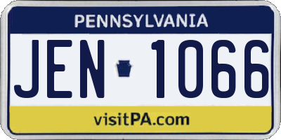 PA license plate JEN1066