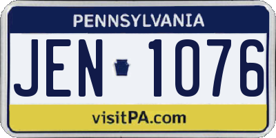 PA license plate JEN1076