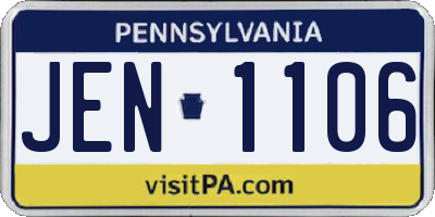 PA license plate JEN1106