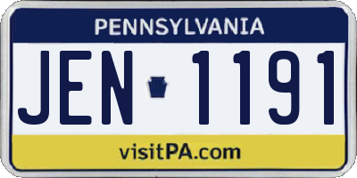 PA license plate JEN1191