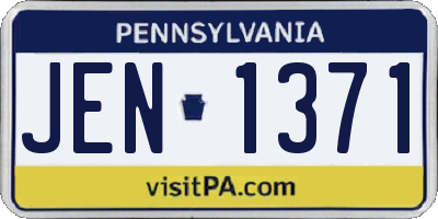 PA license plate JEN1371