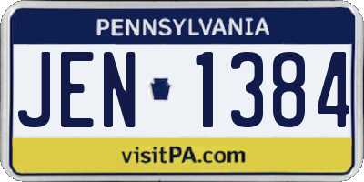 PA license plate JEN1384
