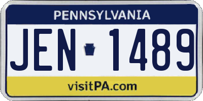 PA license plate JEN1489
