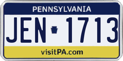 PA license plate JEN1713