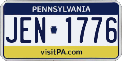 PA license plate JEN1776