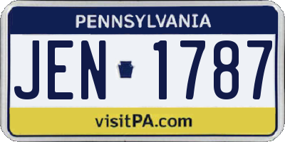 PA license plate JEN1787