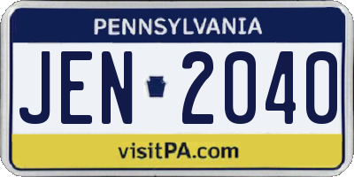 PA license plate JEN2040