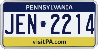 PA license plate JEN2214
