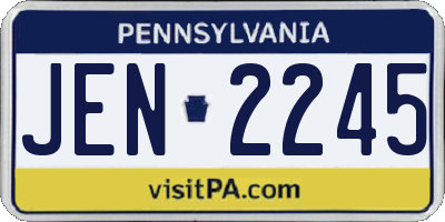 PA license plate JEN2245