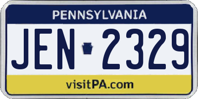 PA license plate JEN2329