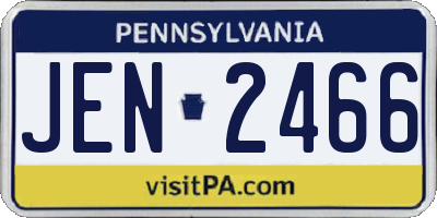PA license plate JEN2466