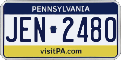PA license plate JEN2480