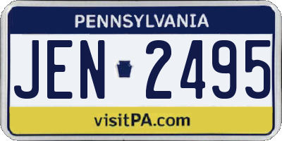 PA license plate JEN2495