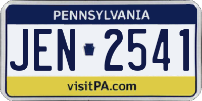 PA license plate JEN2541