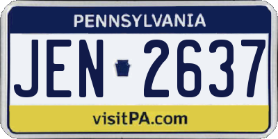 PA license plate JEN2637