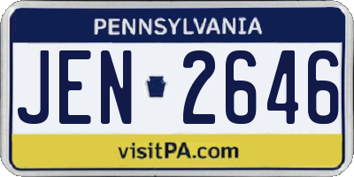 PA license plate JEN2646