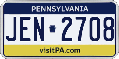 PA license plate JEN2708