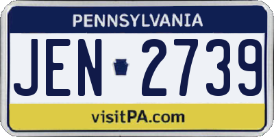 PA license plate JEN2739