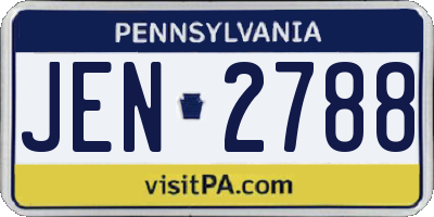 PA license plate JEN2788