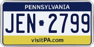 PA license plate JEN2799