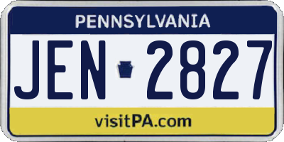 PA license plate JEN2827