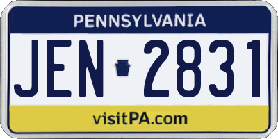PA license plate JEN2831