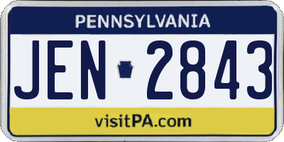 PA license plate JEN2843