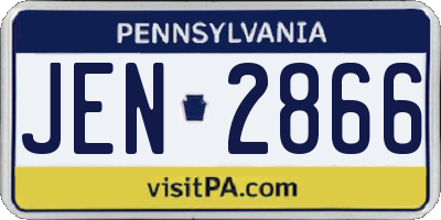 PA license plate JEN2866
