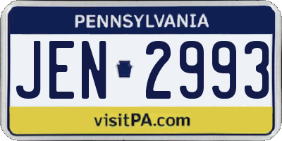 PA license plate JEN2993