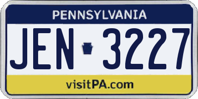 PA license plate JEN3227