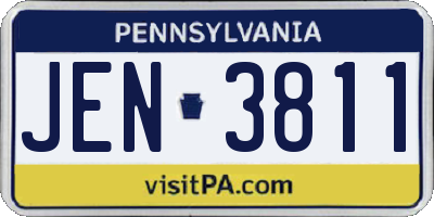 PA license plate JEN3811