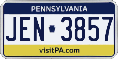 PA license plate JEN3857
