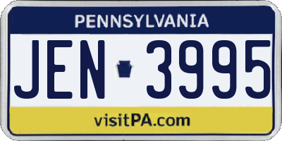 PA license plate JEN3995