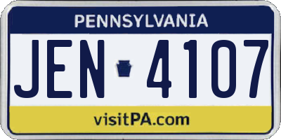 PA license plate JEN4107
