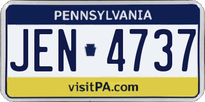 PA license plate JEN4737